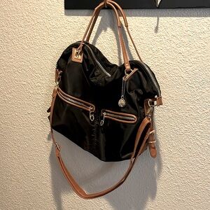 Big Budda Black and Tan Nylon Bag